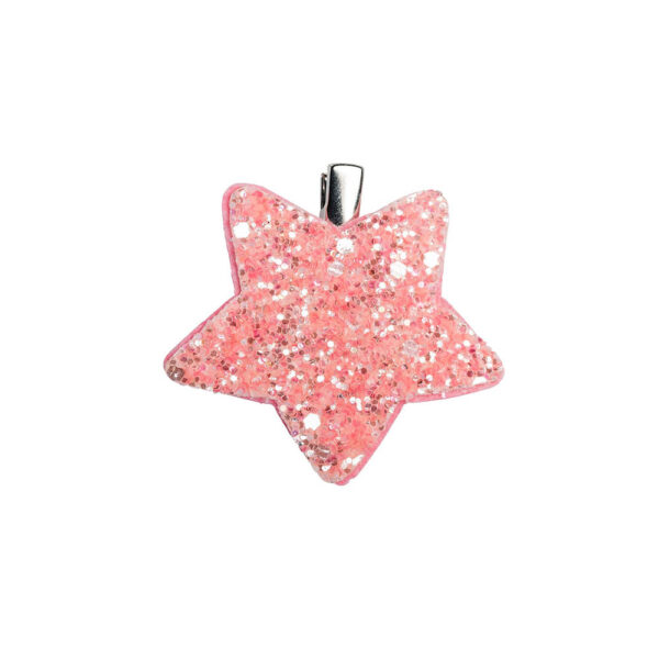 Vaaleanpunainen lasten kimaltava glitter-koristeinen hiussolki.