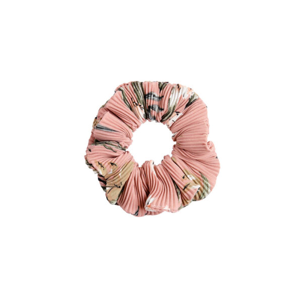 Kukkakuvioinen kreppikankainen hiusdonitsi / scrunchie.